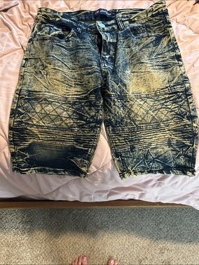 Phat Farm Acid-Wash Denim Shorts